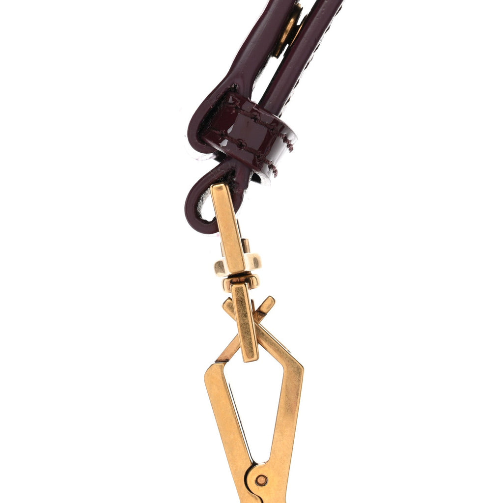 Patent Calfskin Mini Voltaire Top Handle Bag Dark Wine