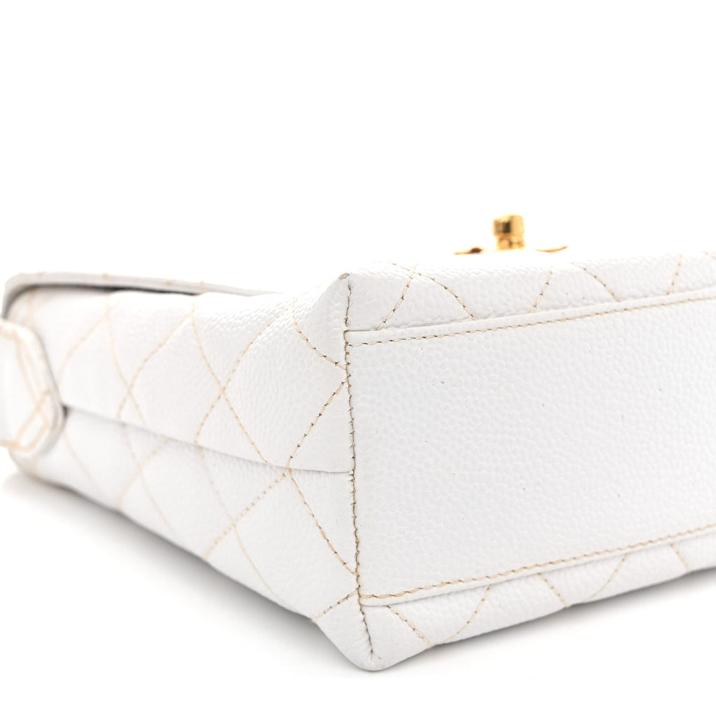 Caviar CC Shoulder Bag White