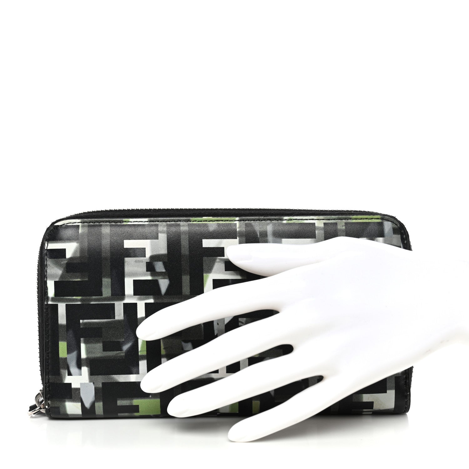 Vitello CamouFF Zip Around Wallet Black Multicolor