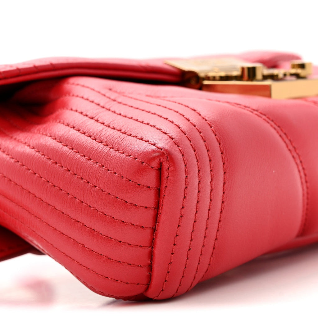 Calfskin Quilted Small Patricia Belt Bag Ruby Red