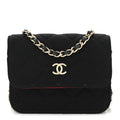 Jersey Quilted Micro Mini Flap Black