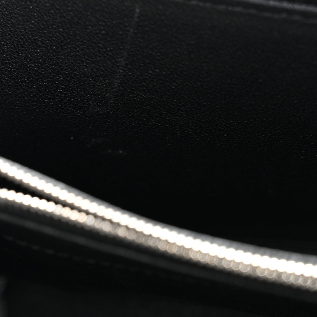 Sakai Be Green Calfskin Diagonal Stitched Blondie Wallet on Chain Black