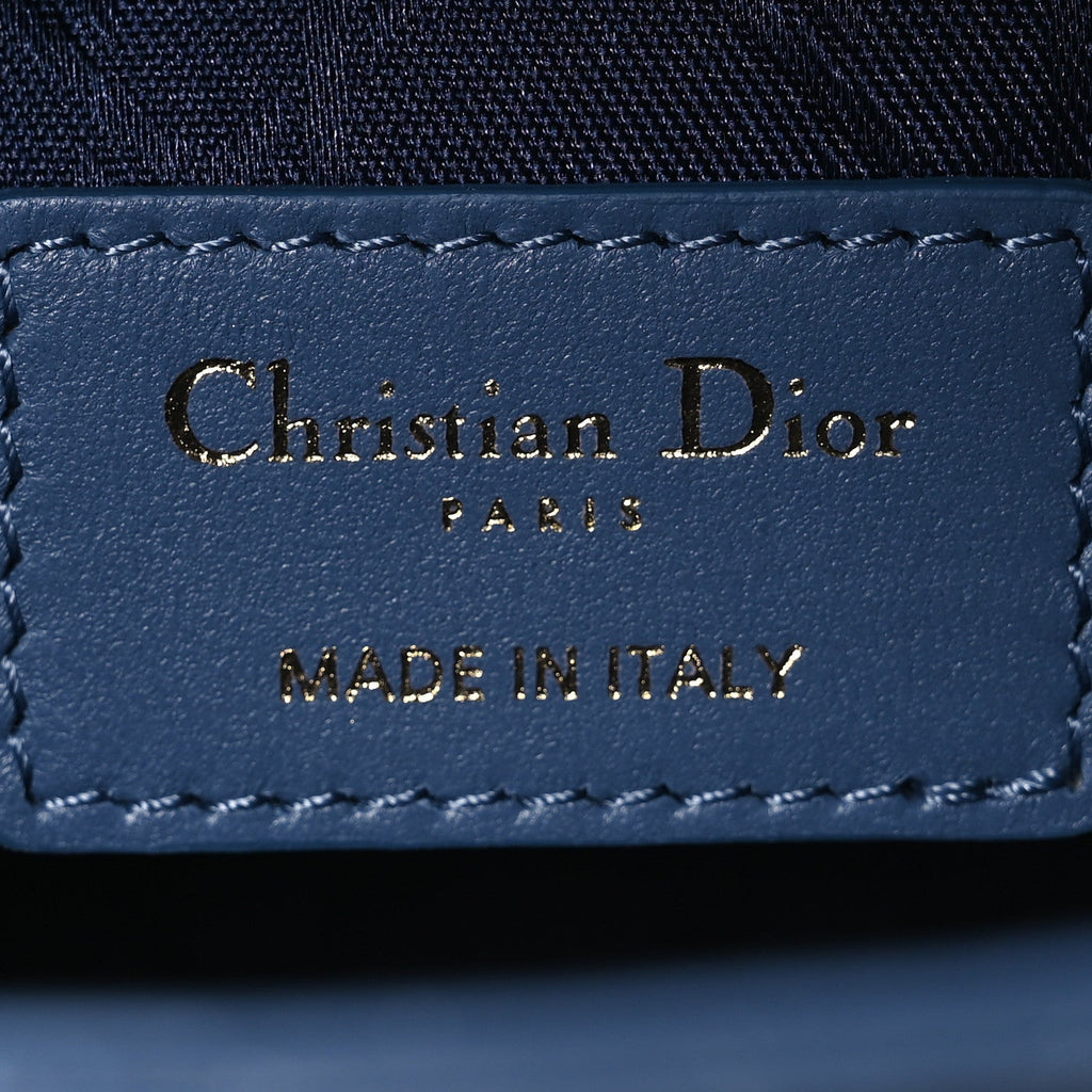 Lambskin Cannage Small My ABCDior Lady Dior Blue Denim