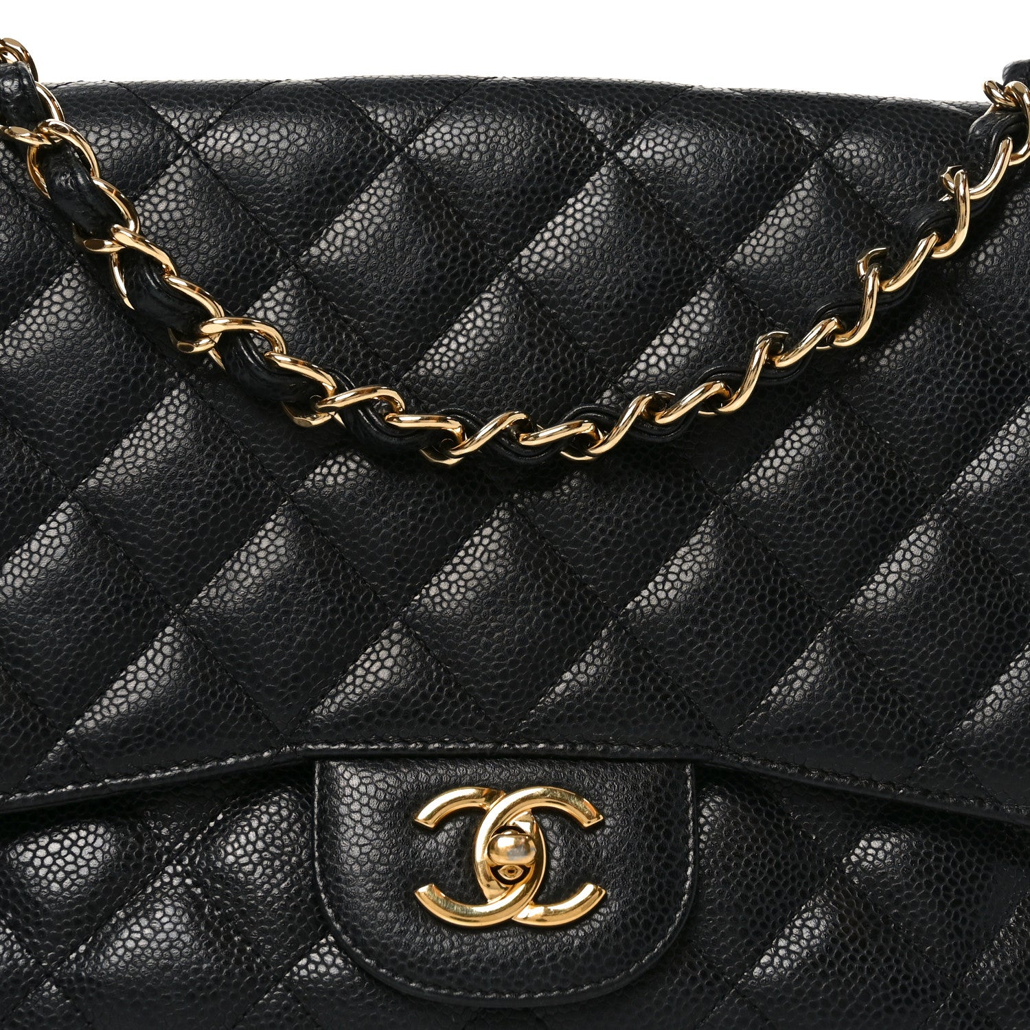 Caviar Quilted Jumbo Single Flap Black