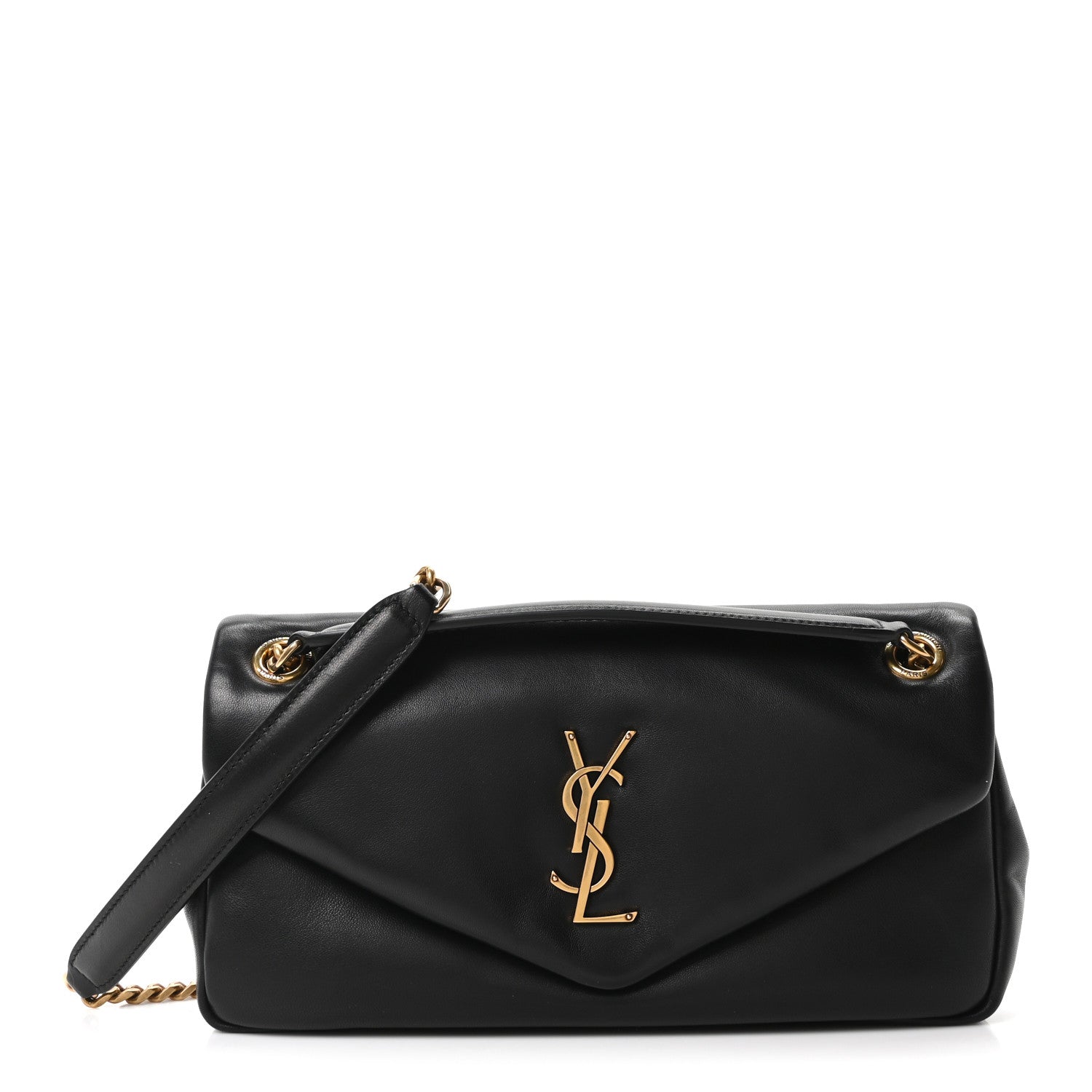 Plunged Lambskin Calypso Black