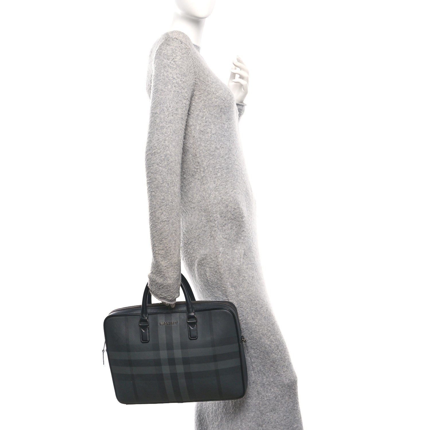 London Check Ainsworth Briefcase Dark Charcoal