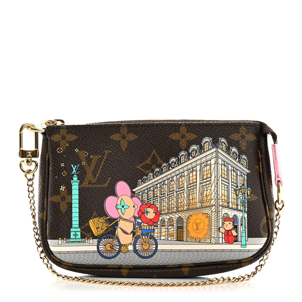 Monogram 2022 Christmas Animation Paris Mini Pochette Accessories Pink