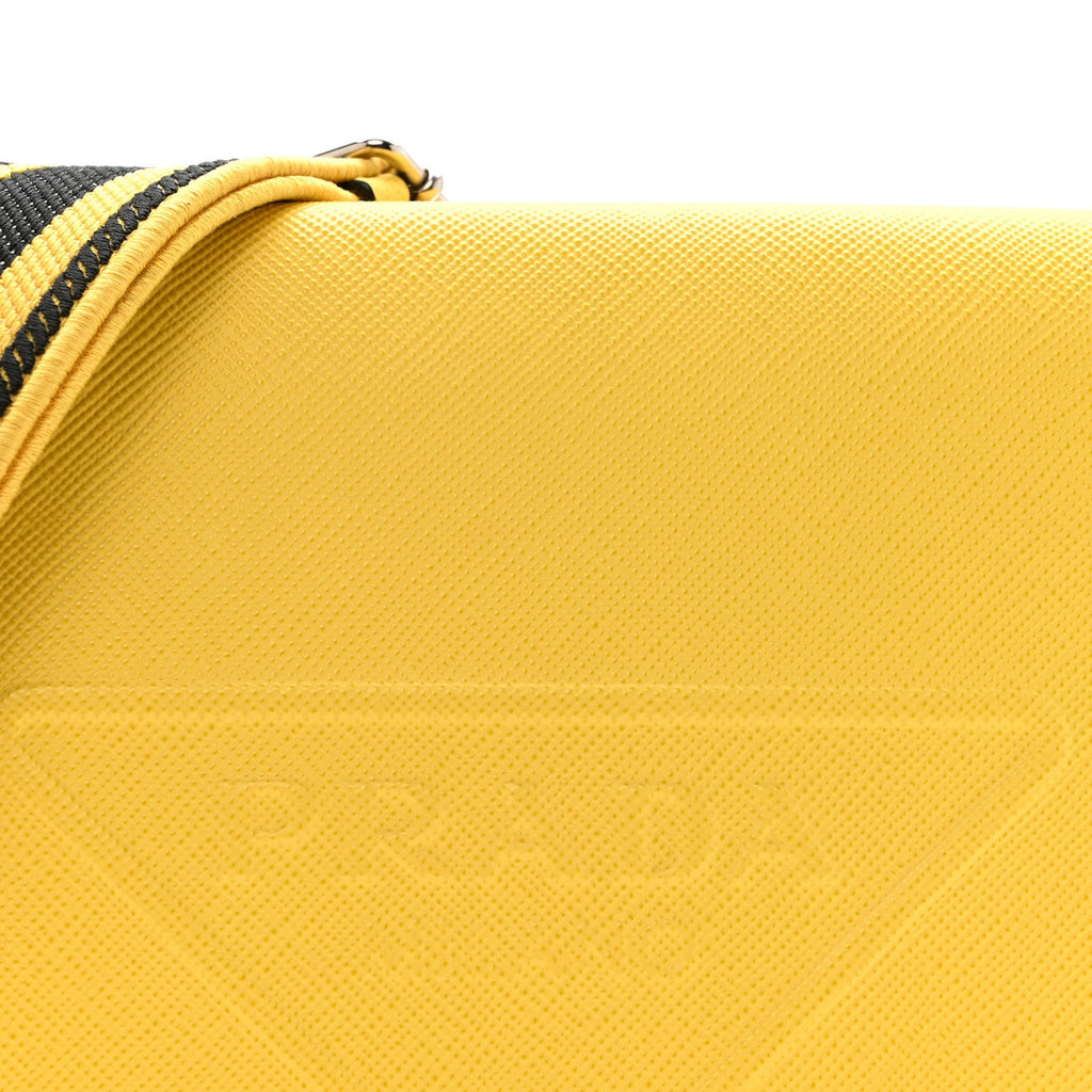 Saffiano Cuir Triangle Logo Embossed Flap Crossbody Sole