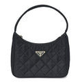 Tessuto Nylon Stitched Shoulder Bag Black