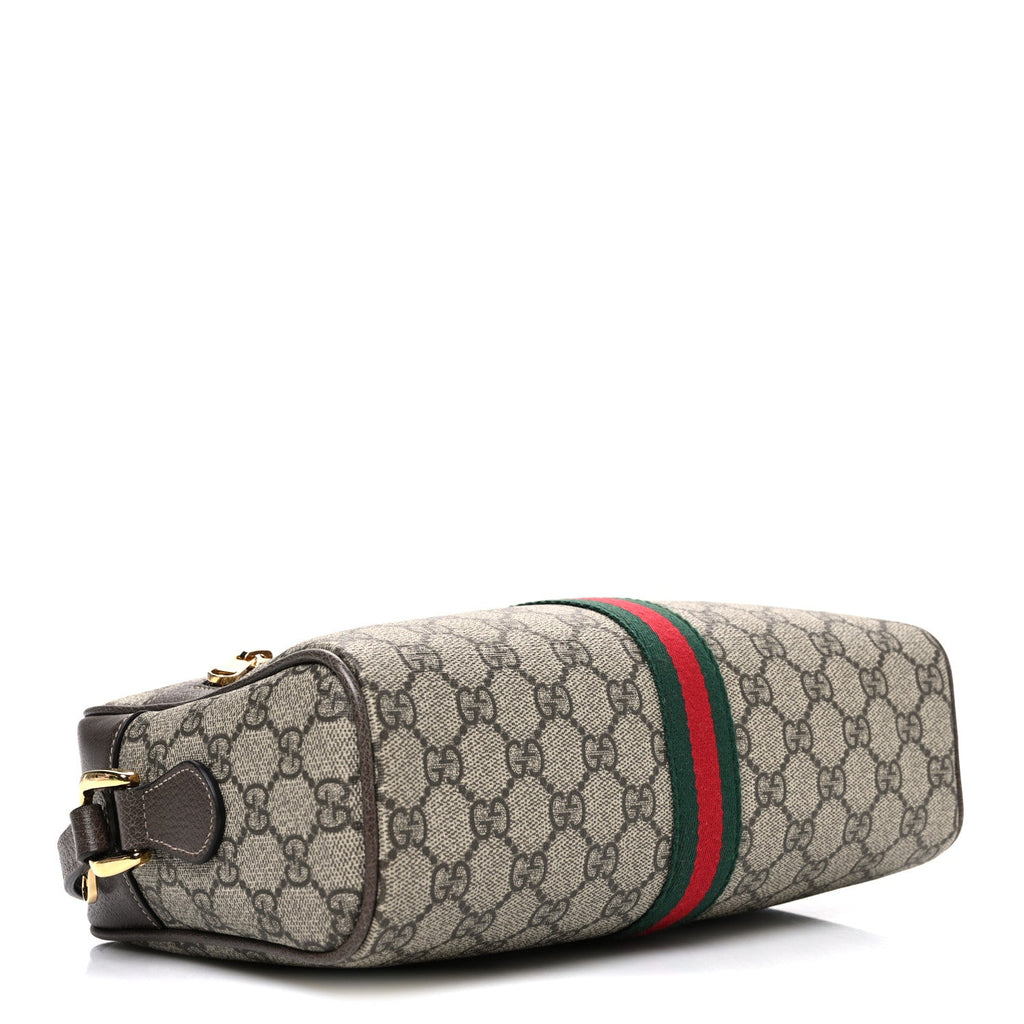 GG Supreme Monogram Web Small Ophidia Shoulder Bag Brown