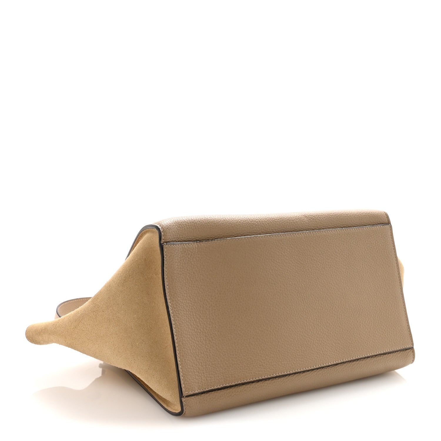 Drummed Calfskin Suede Medium Trapeze Dune