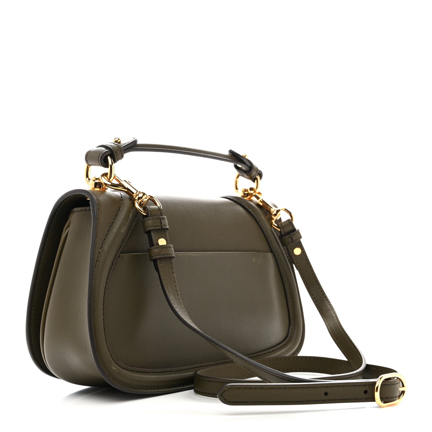 Roxy Calfskin Medium Blondie Top Handle Bag Forest Green