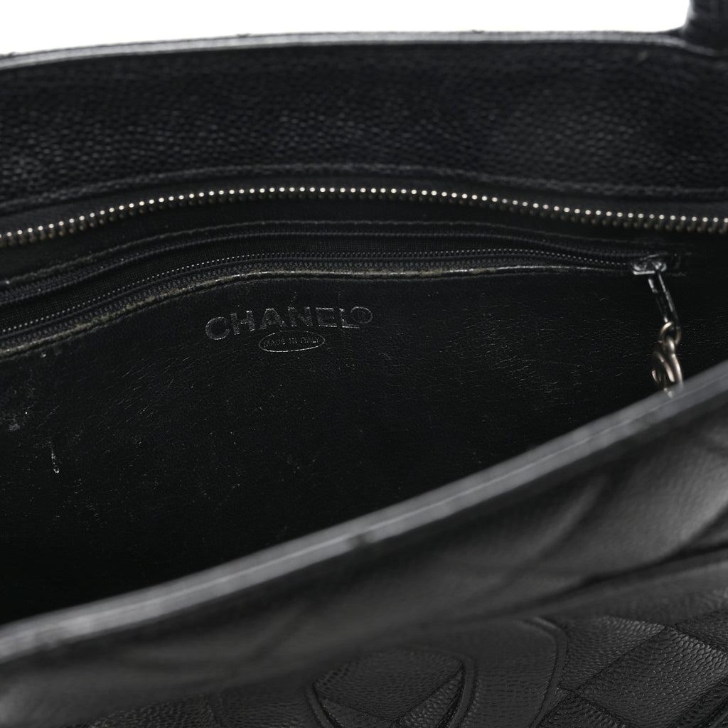 Caviar Quilted Medallion Tote Black