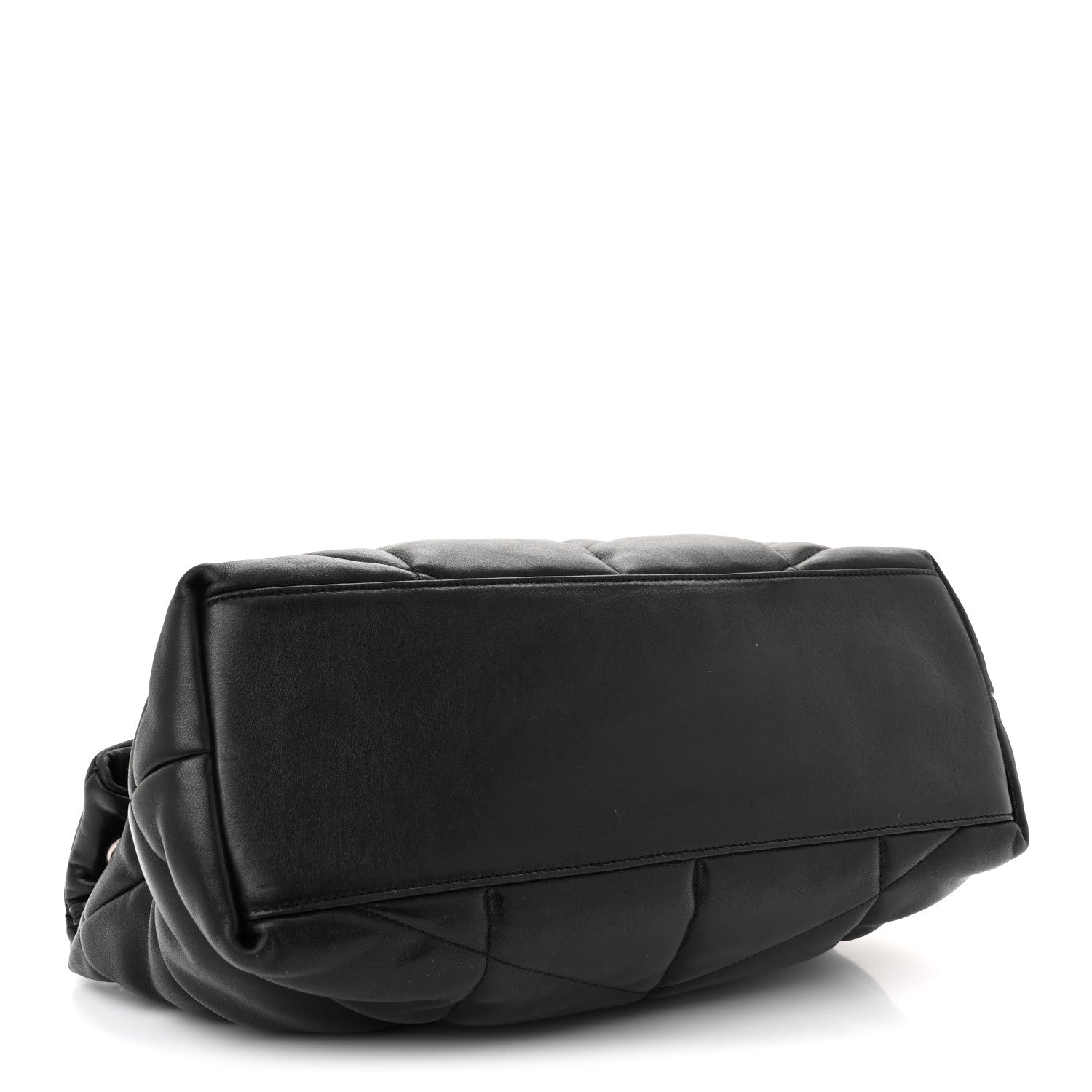 Lambskin Quilted Medium Loulou Puffer Monogram Chain Satchel Black