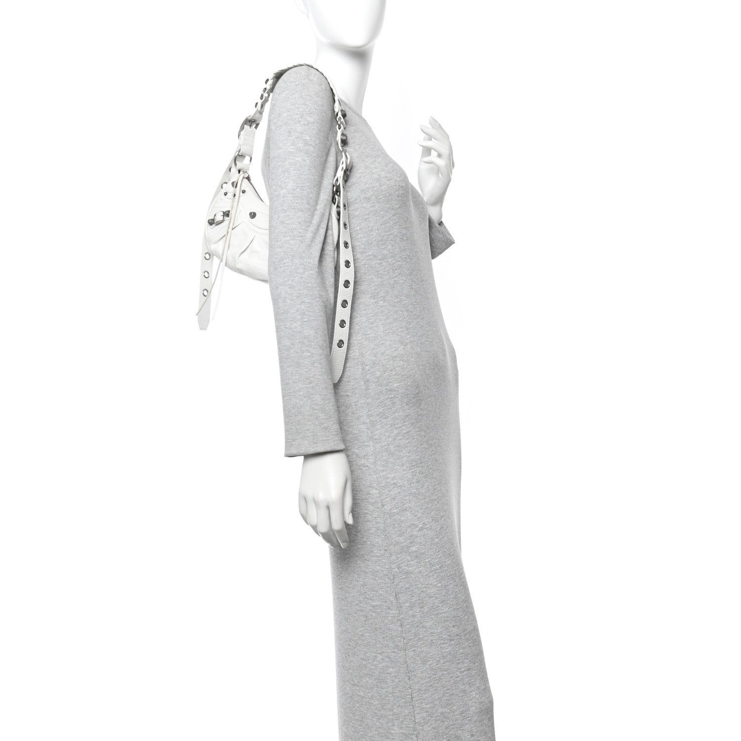 Agneau Arena Le Cagole Shoulder Bag XS Optic White