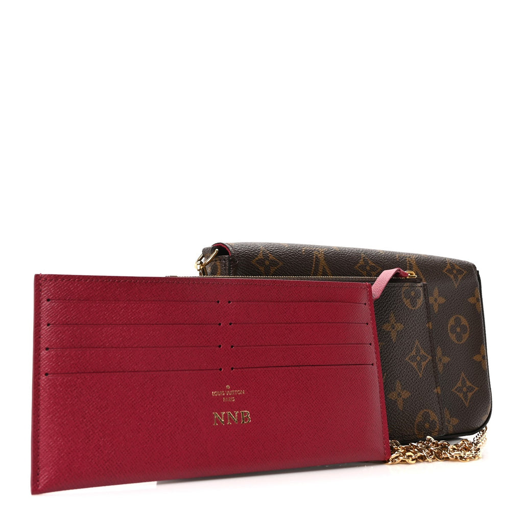 Monogram Pochette Felicie Chain Wallet Fuchsia