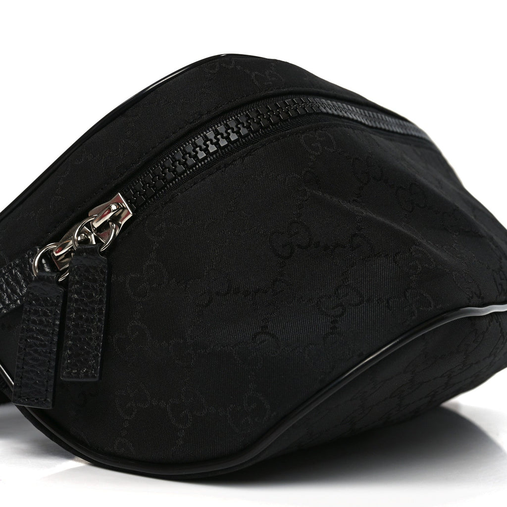 Nylon Monogram Fanny Pack Belt Bag Black