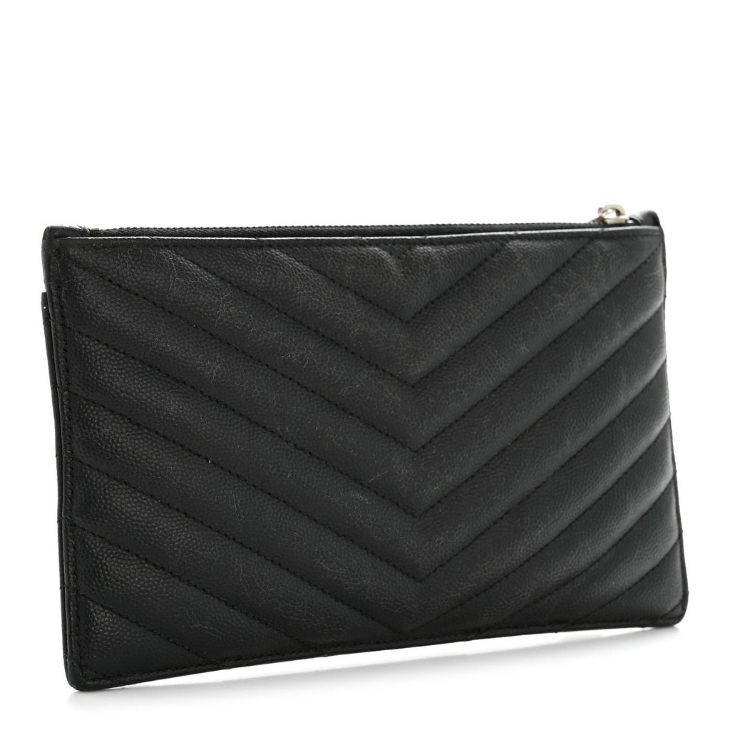 Grain De Poudre Chevron Monogram Bill Pouch Black