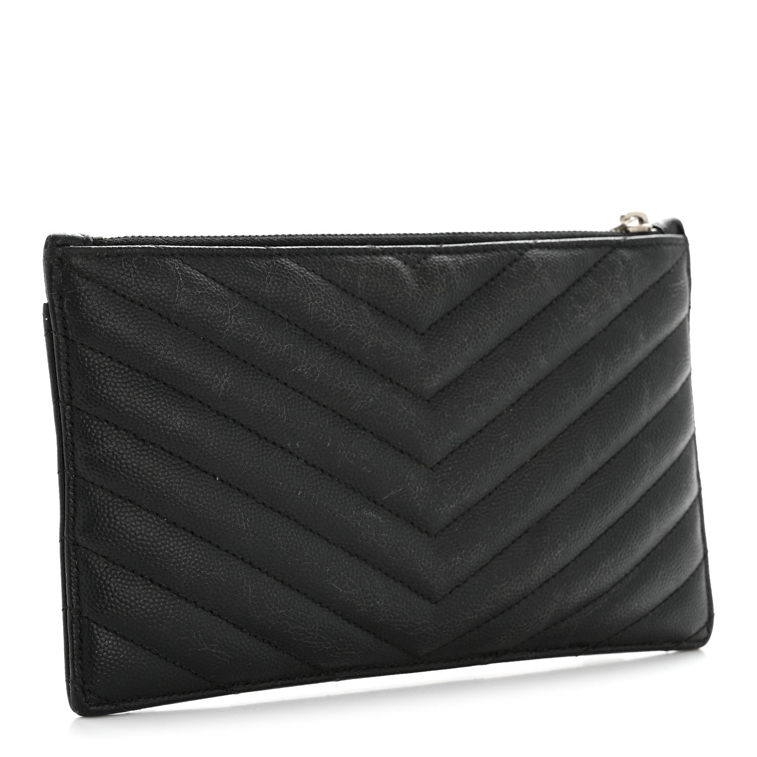 Grain De Poudre Chevron Monogram Bill Pouch Black