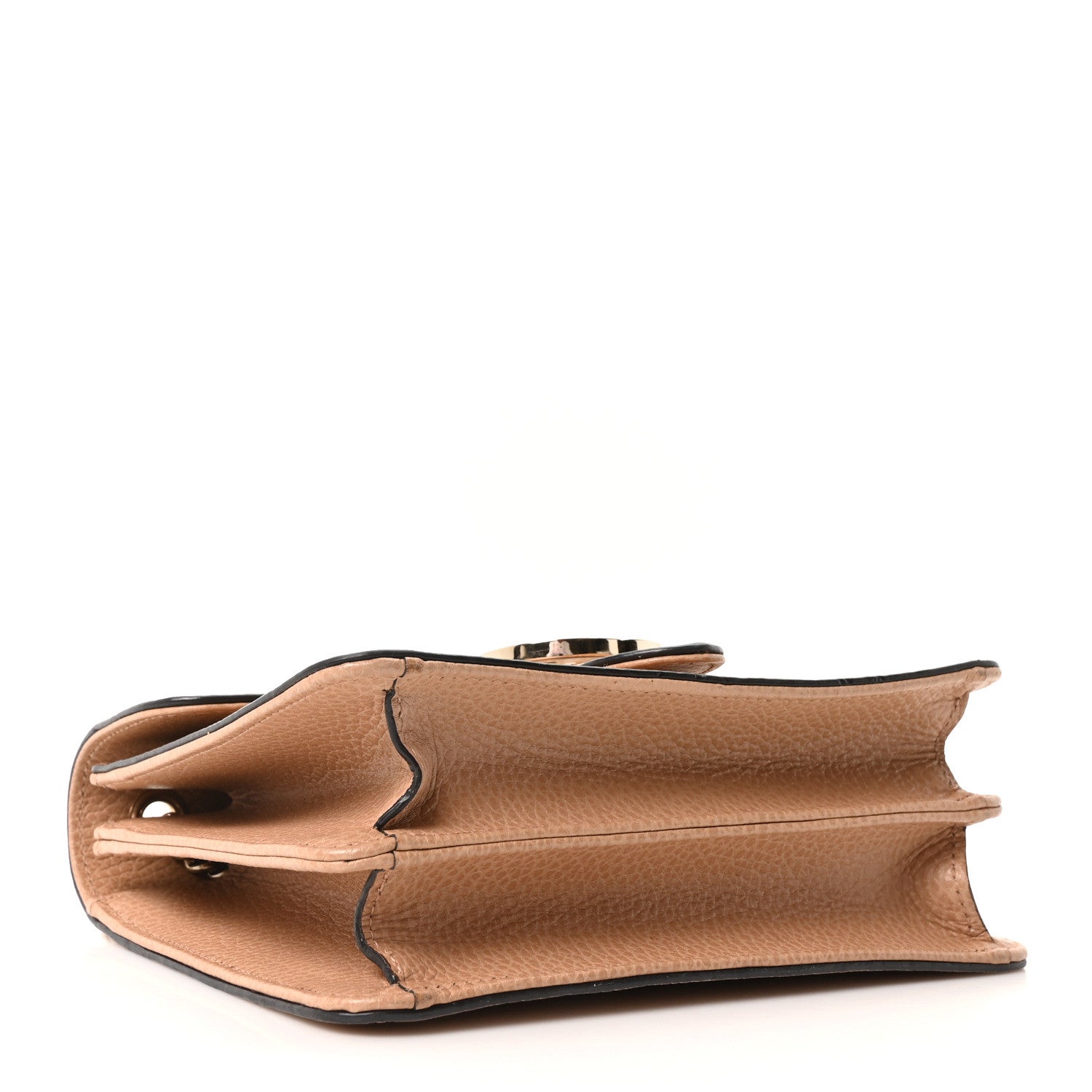 Dollar Calfskin Small Interlocking G Shoulder Bag Camelia