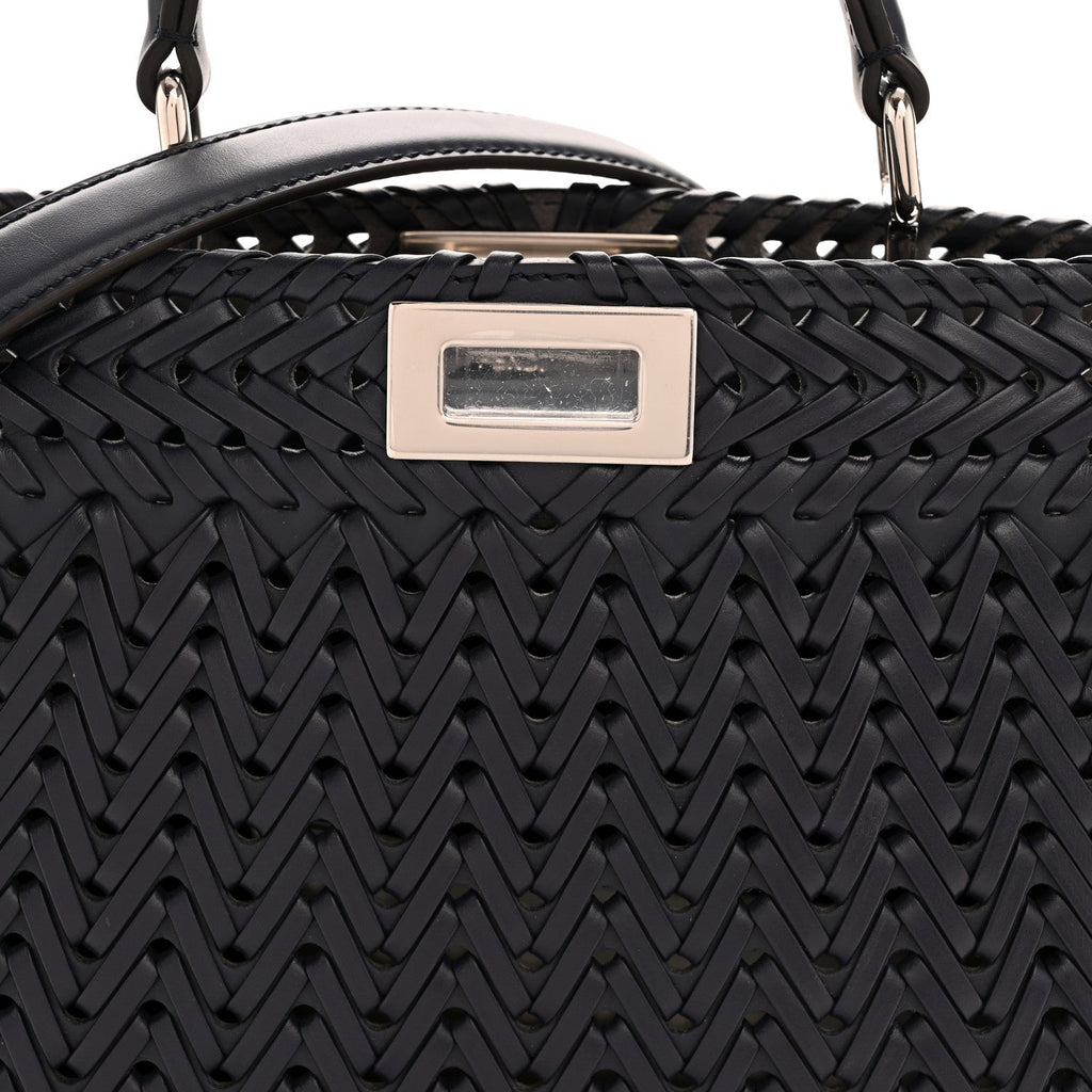 Vitello King Shiny Nappa Intreccio Petite Peekaboo I SEE U Satchel Midnight