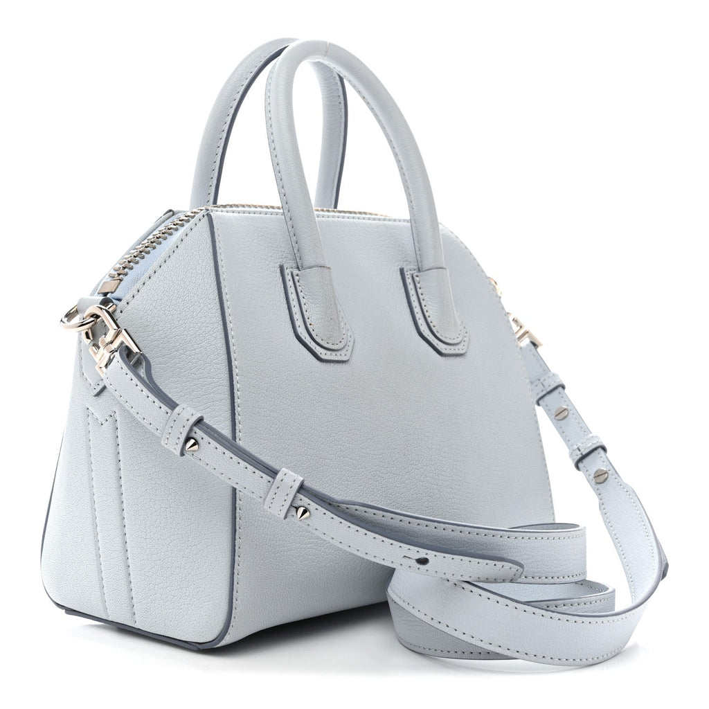 Sugar Goatskin Mini Antigona Baby Blue