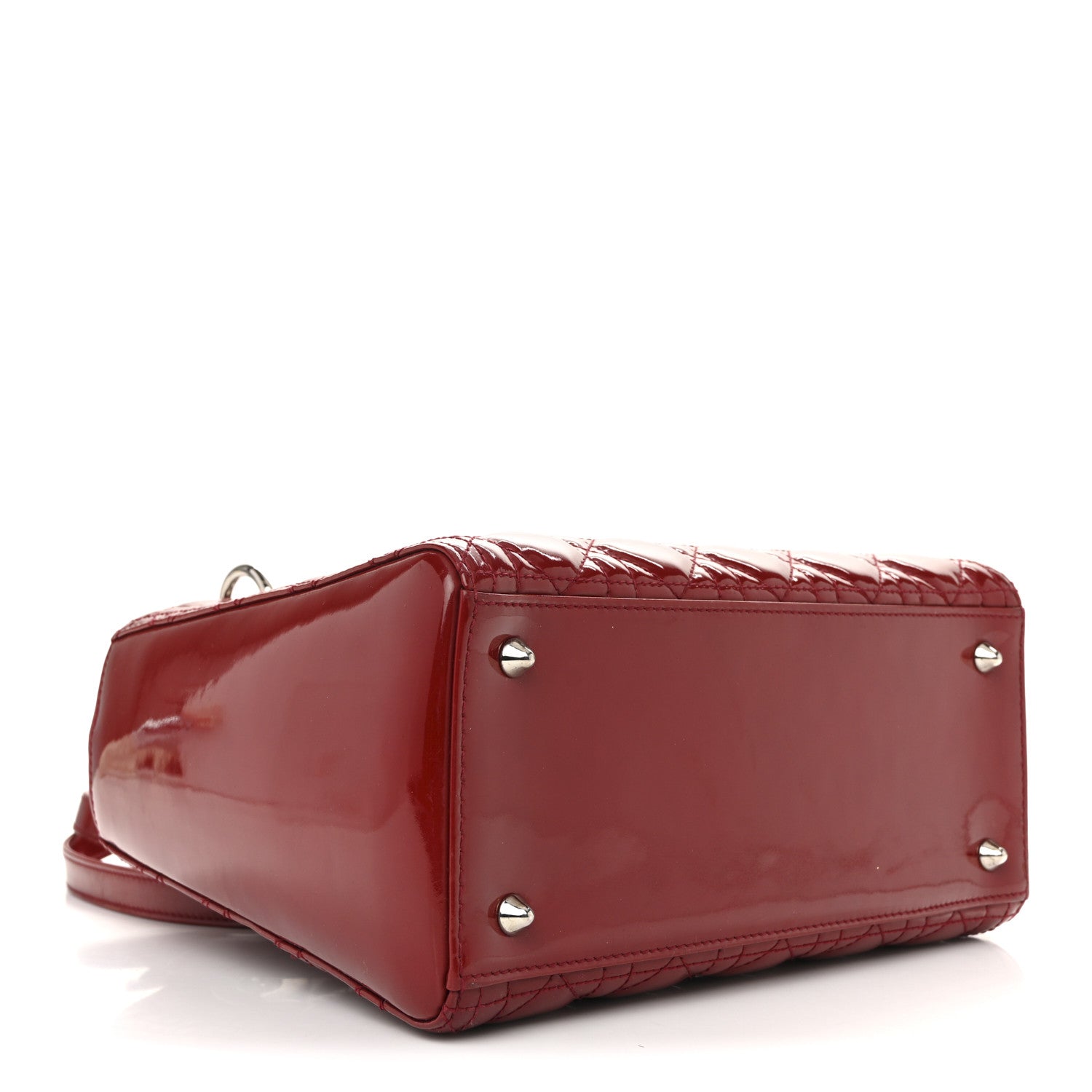 Patent Cannage Medium Lady Dior Red