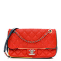 Lambskin Plexiglass Quilted Medium Cuba Color Flap Red Multicolor