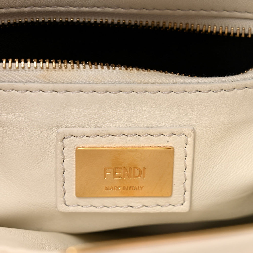 Nappa Rosebud Mini Peekaboo Iconic Satchel Bianco