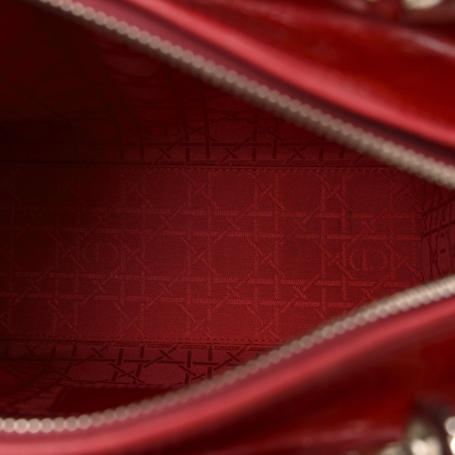 Patent Cannage Medium Lady Dior Red
