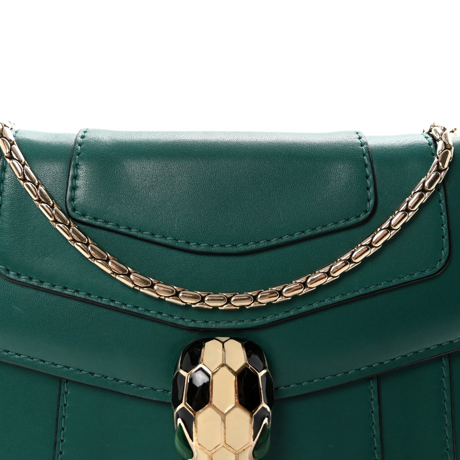 Calfskin Small Serpenti Forever Snake Strap Crossbody Bag Emerald Green