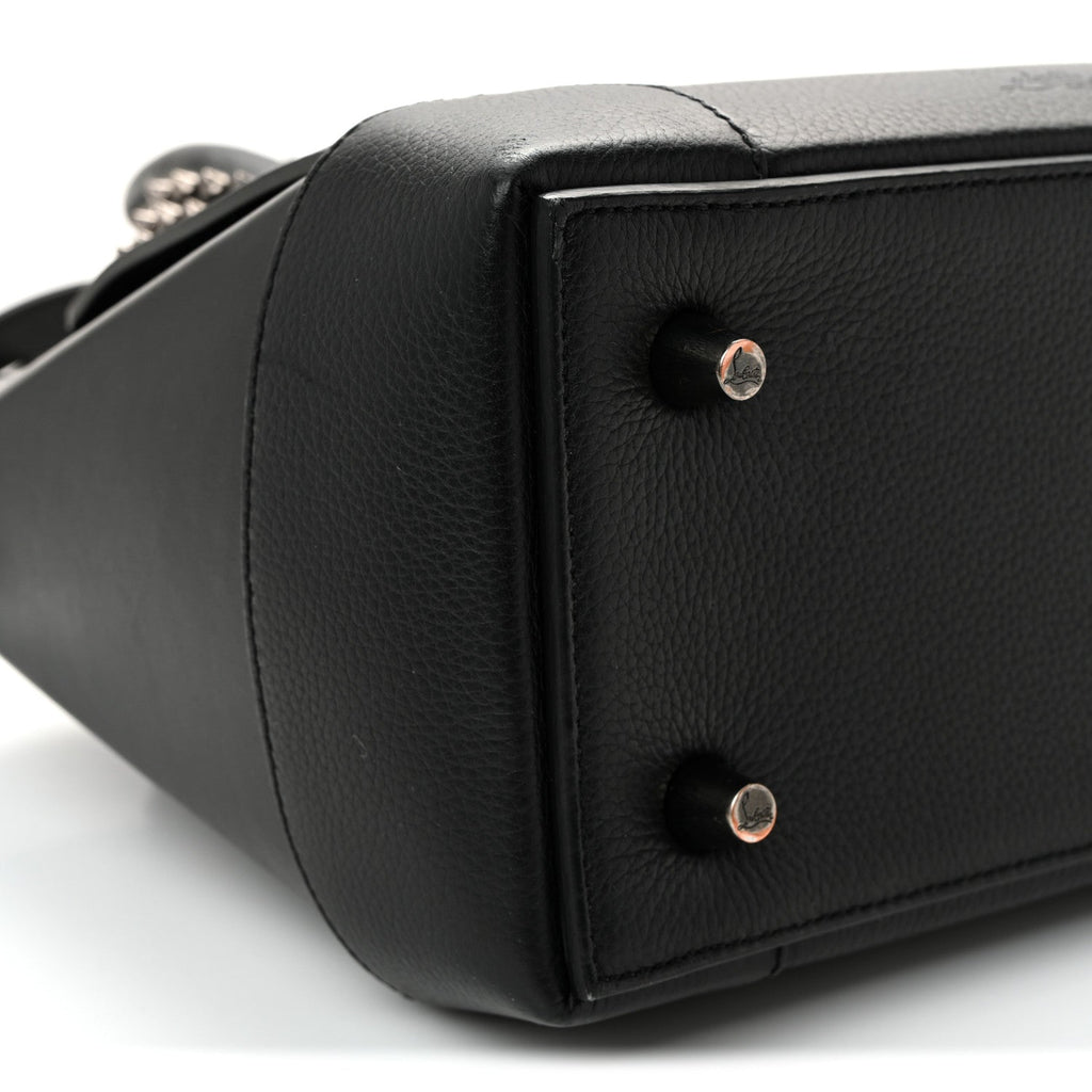 Grained Calfskin Spike Small Eloise Tote Black