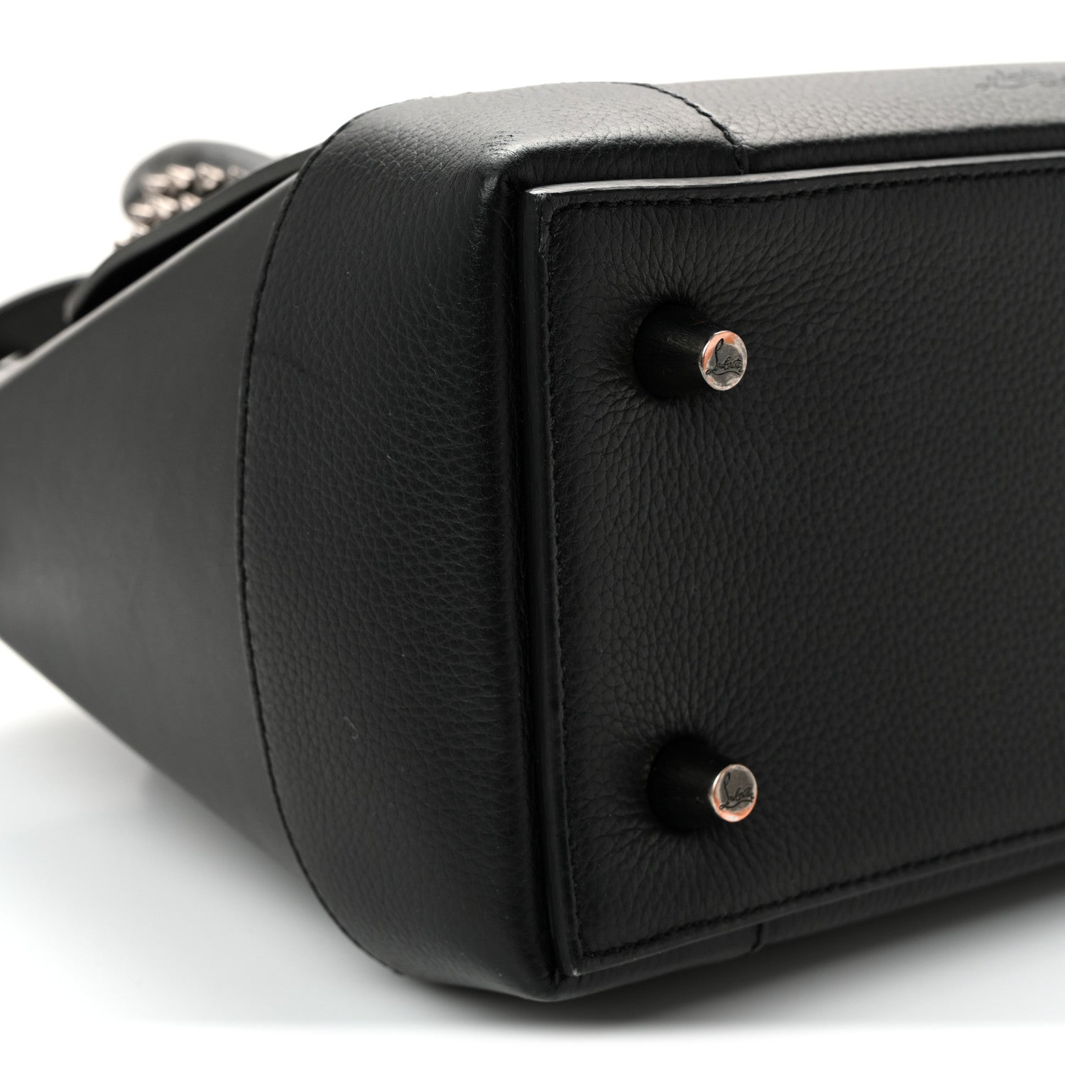 Grained Calfskin Spike Small Eloise Tote Black