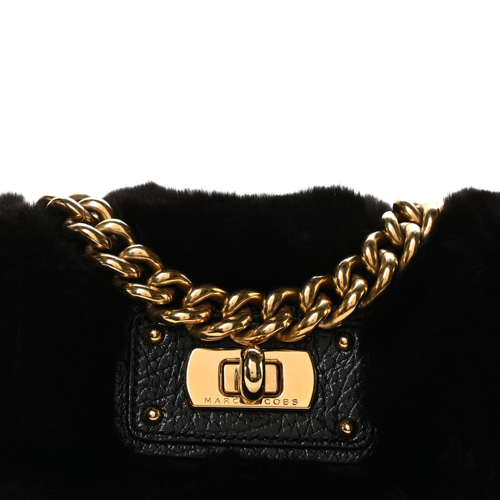Faux Fur Clutch Black