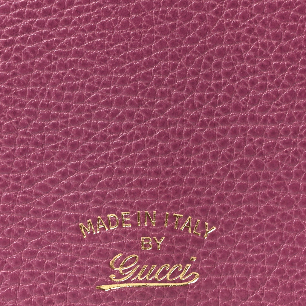 Dollar Calfskin Mini Swing Wallet Bag Purple