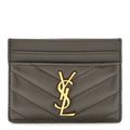 Lambskin Matelasse Chevron Monogram Credit  Case Light Musk
