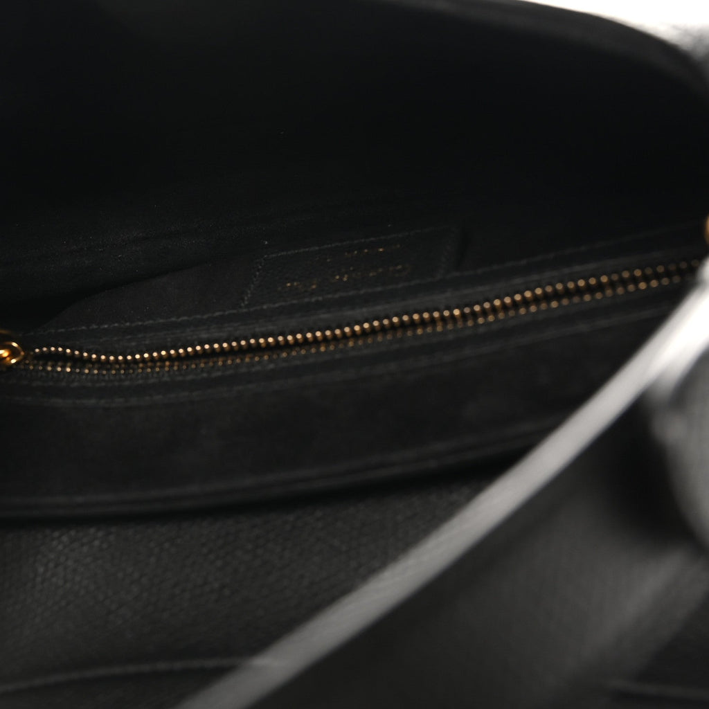 Grained Calfskin Saddle Bag Black