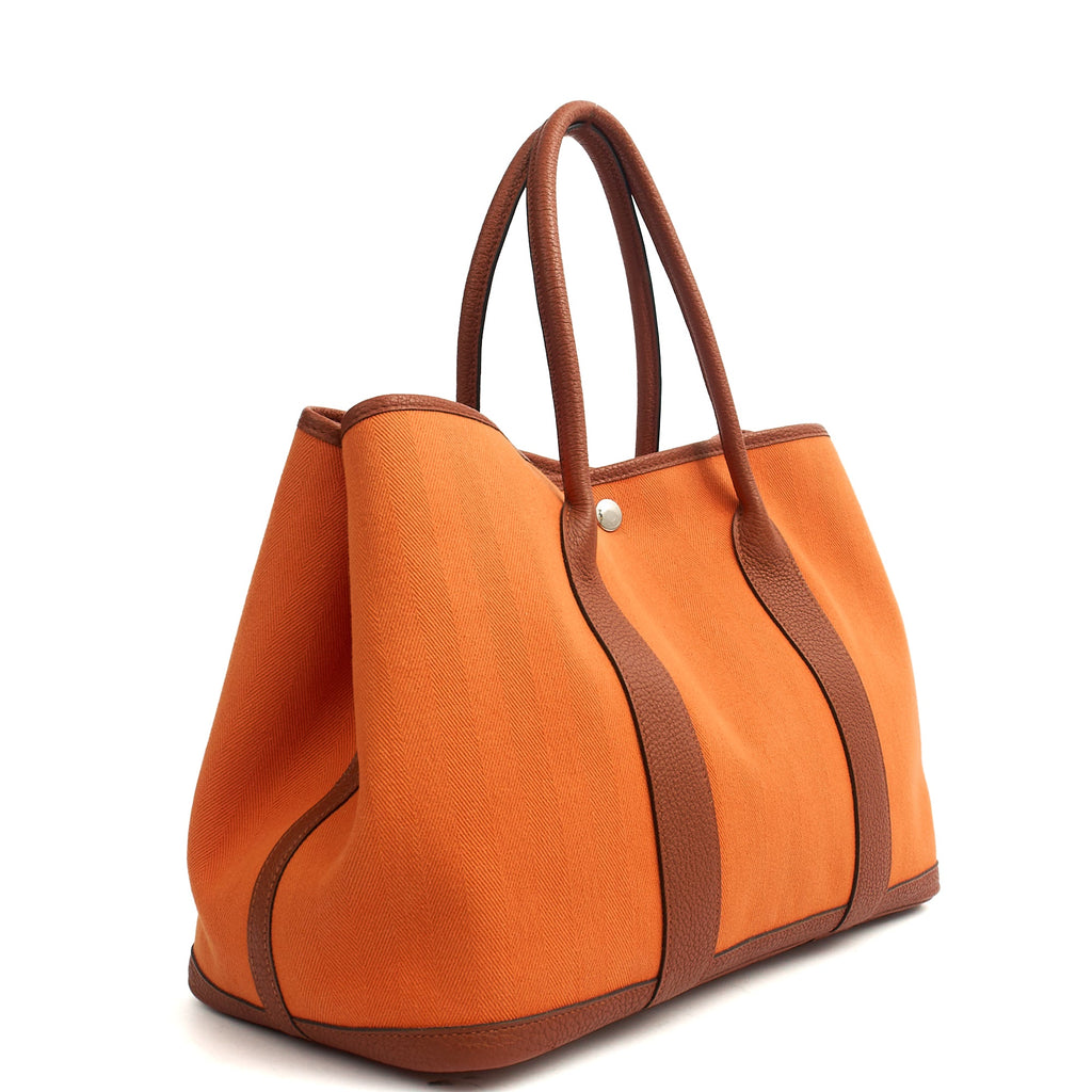 Hermes Tote Garden Tote 30 in Classic Orange, Canvas
