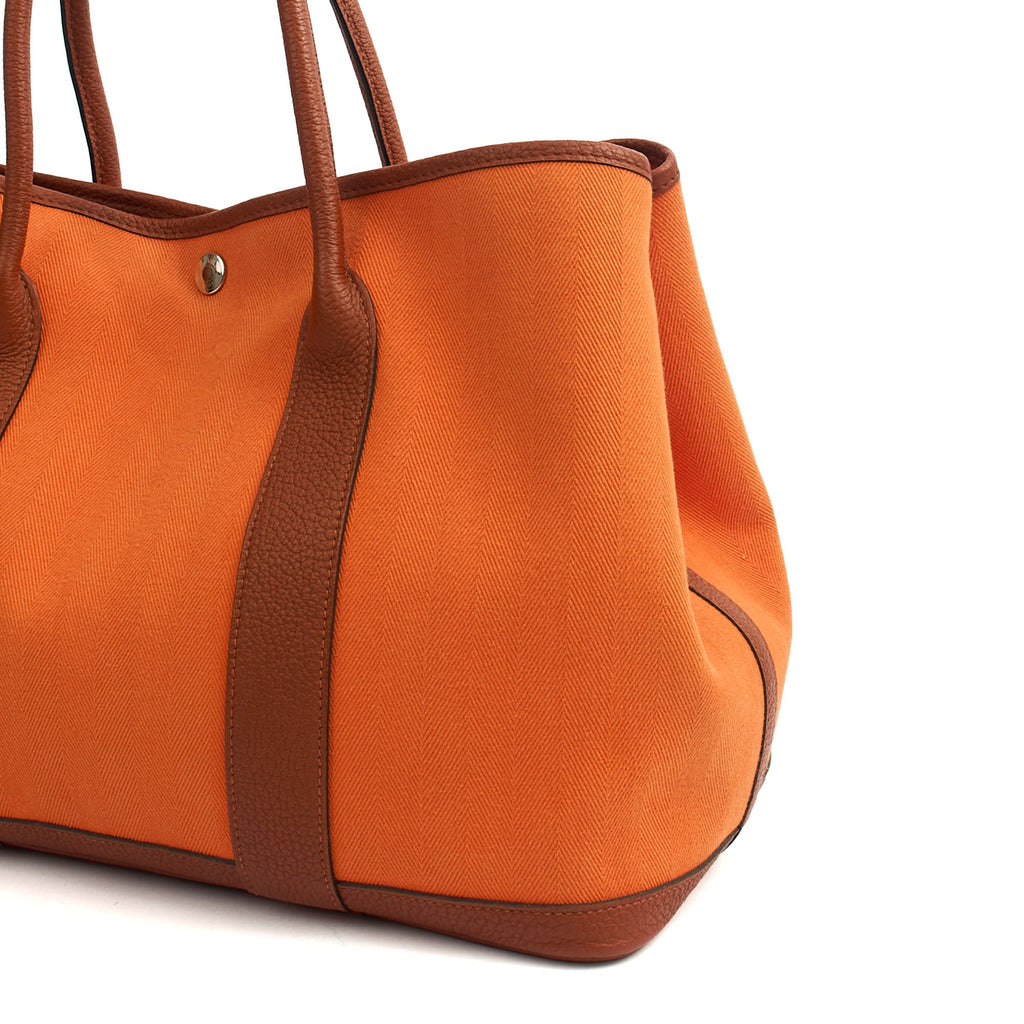 Hermes Tote Garden Tote 30 in Classic Orange, Canvas