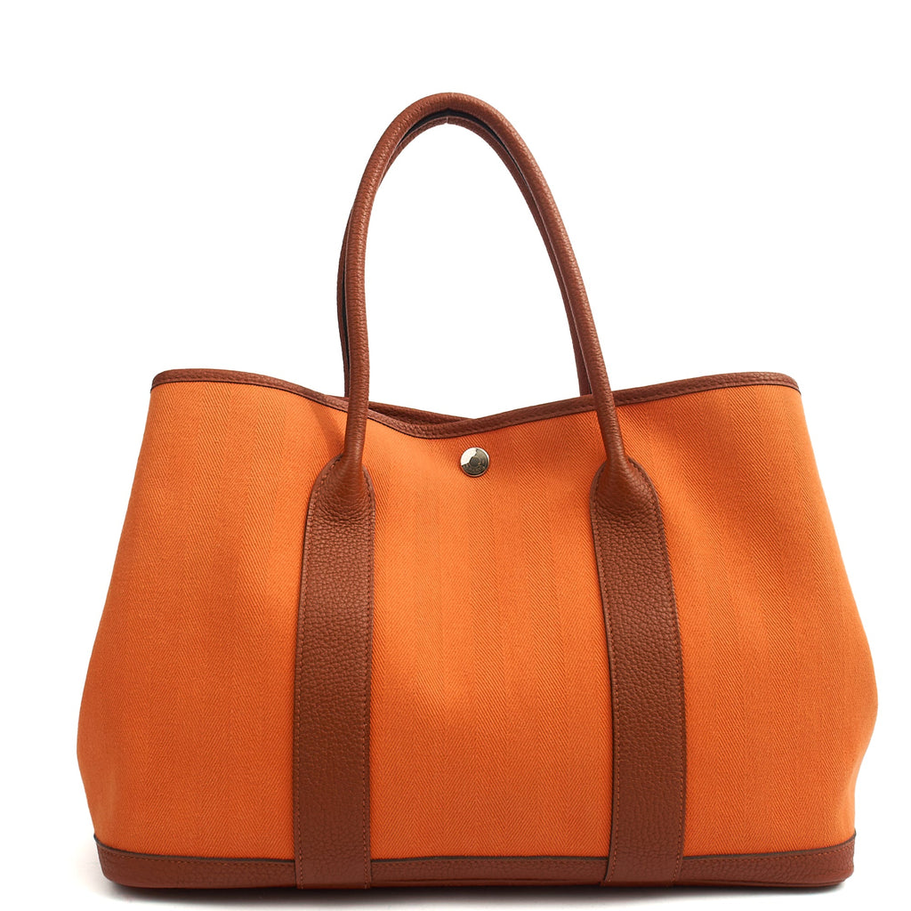 Hermes Tote Garden Tote 30 in Classic Orange, Canvas