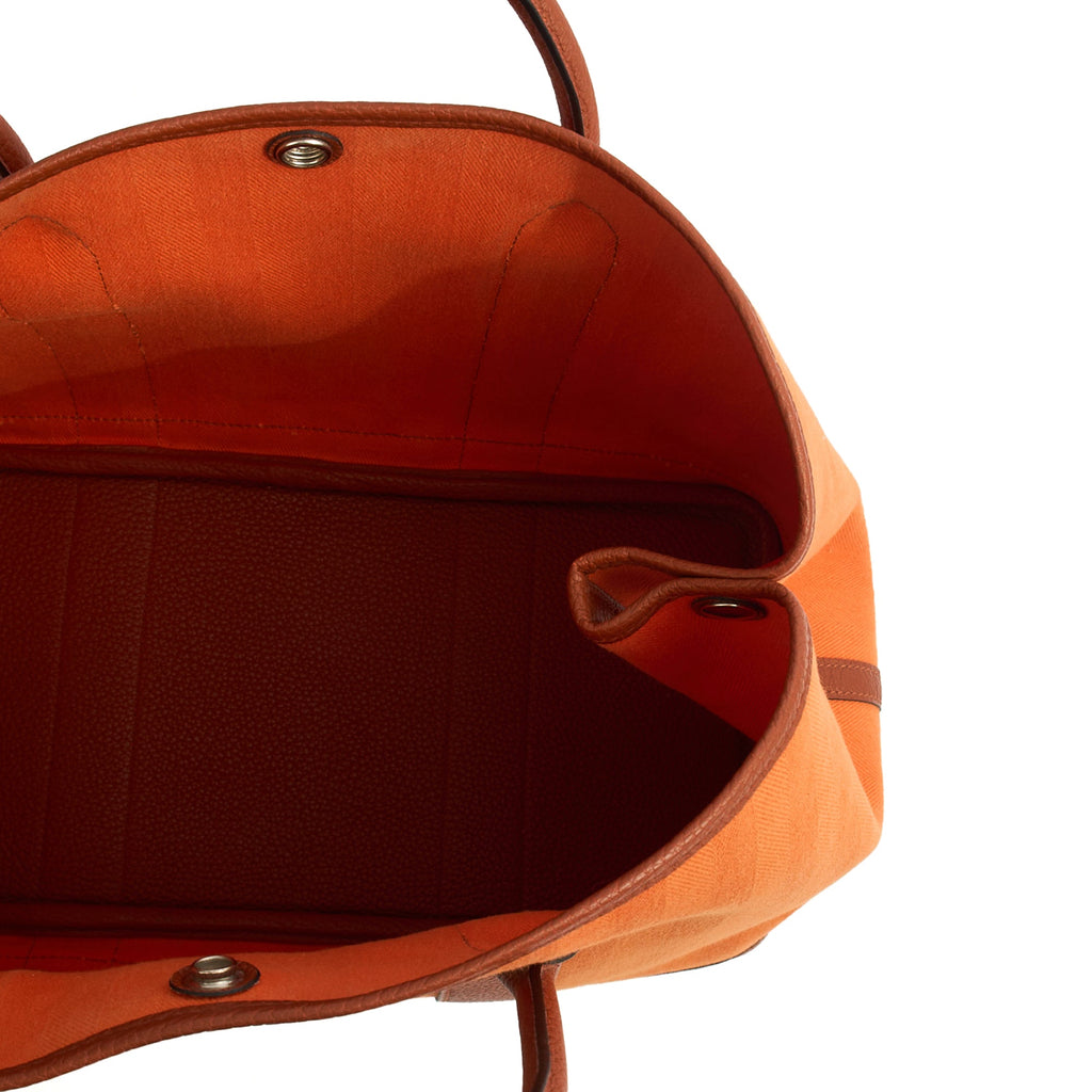 Hermes Tote Garden Tote 30 in Classic Orange, Canvas