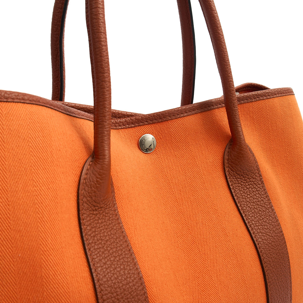 Hermes Tote Garden Tote 30 in Classic Orange, Canvas