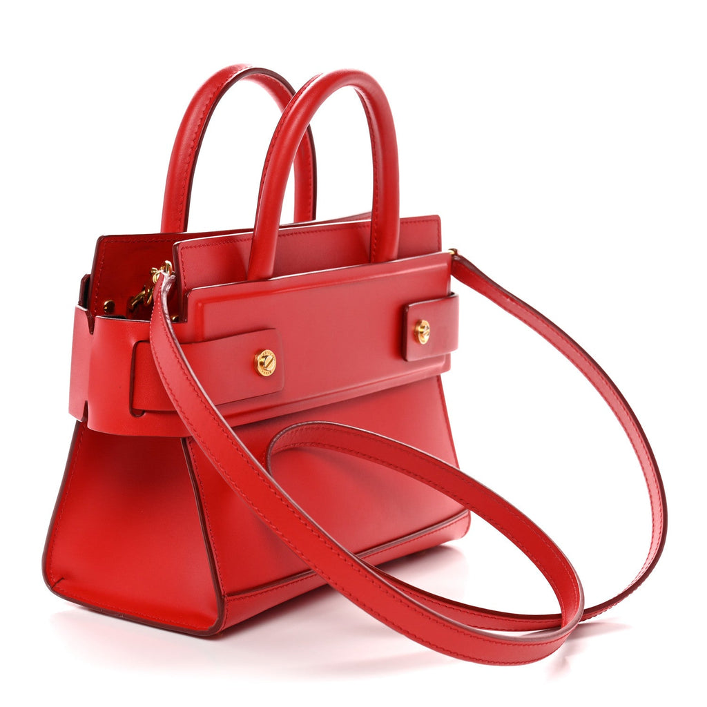 Smooth Calfskin Mini Horizon Satchel Red