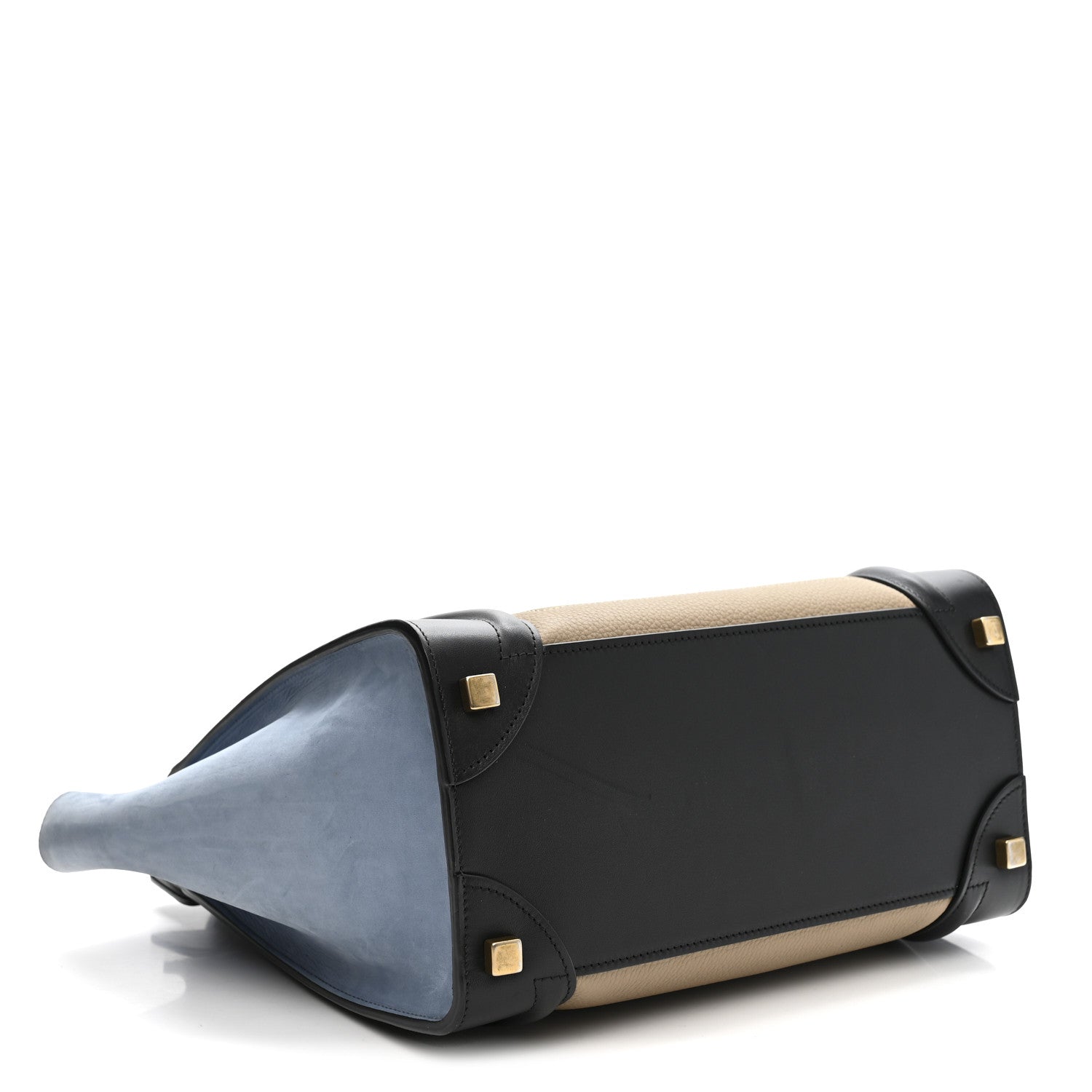 Baby Grained Calfskin Nubuck Micro Tri-Color Luggage Medium Blue