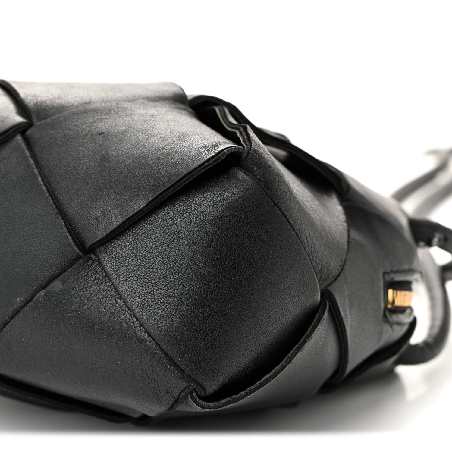 Lambskin Maxi Intrecciato Mini Cassette Camera Bag Black