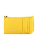 Grained Calfskin 5 Fragments Zip Pouch  Holder Sunflower