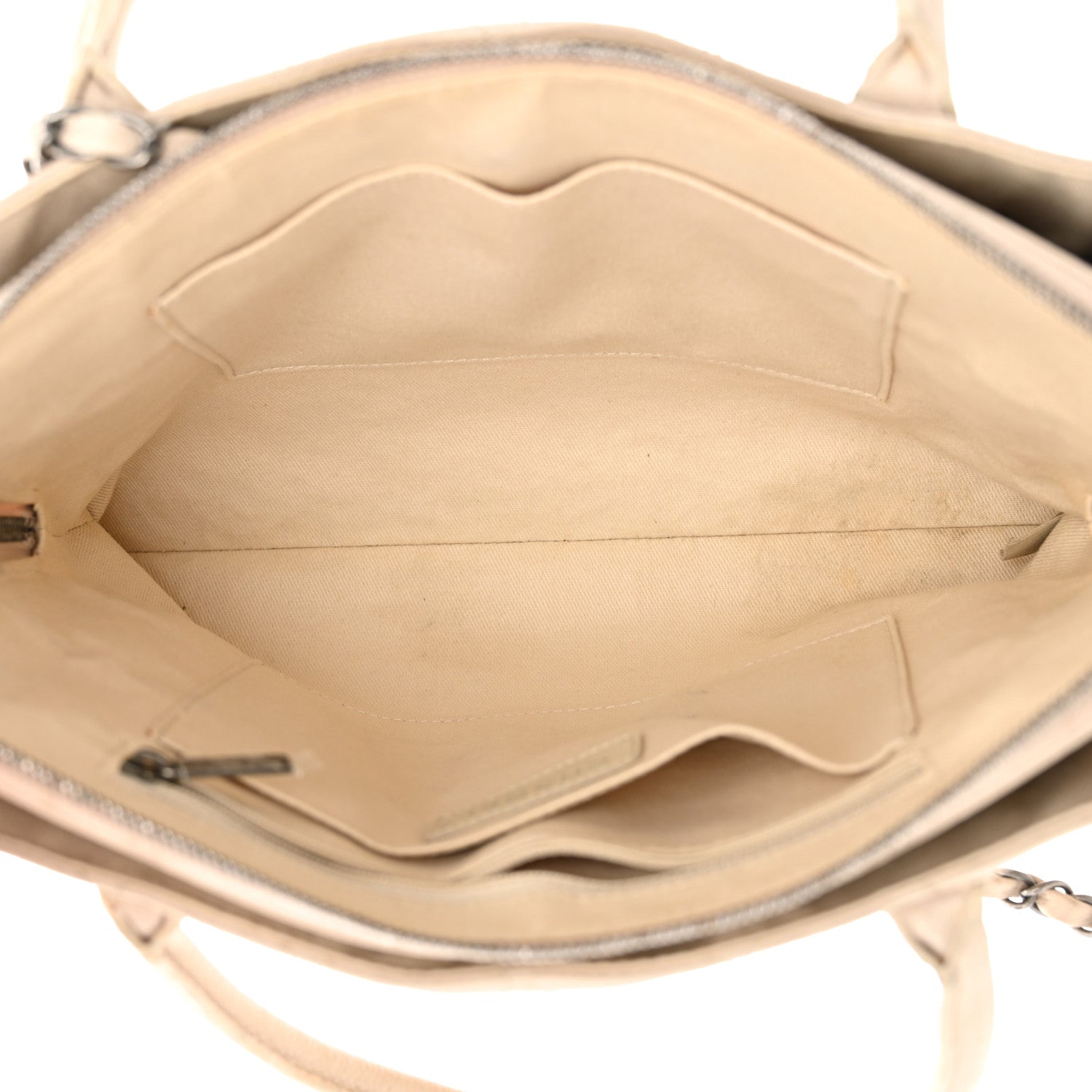 Grained Vegetal Calfskin Small Urban Shopping Tote Beige
