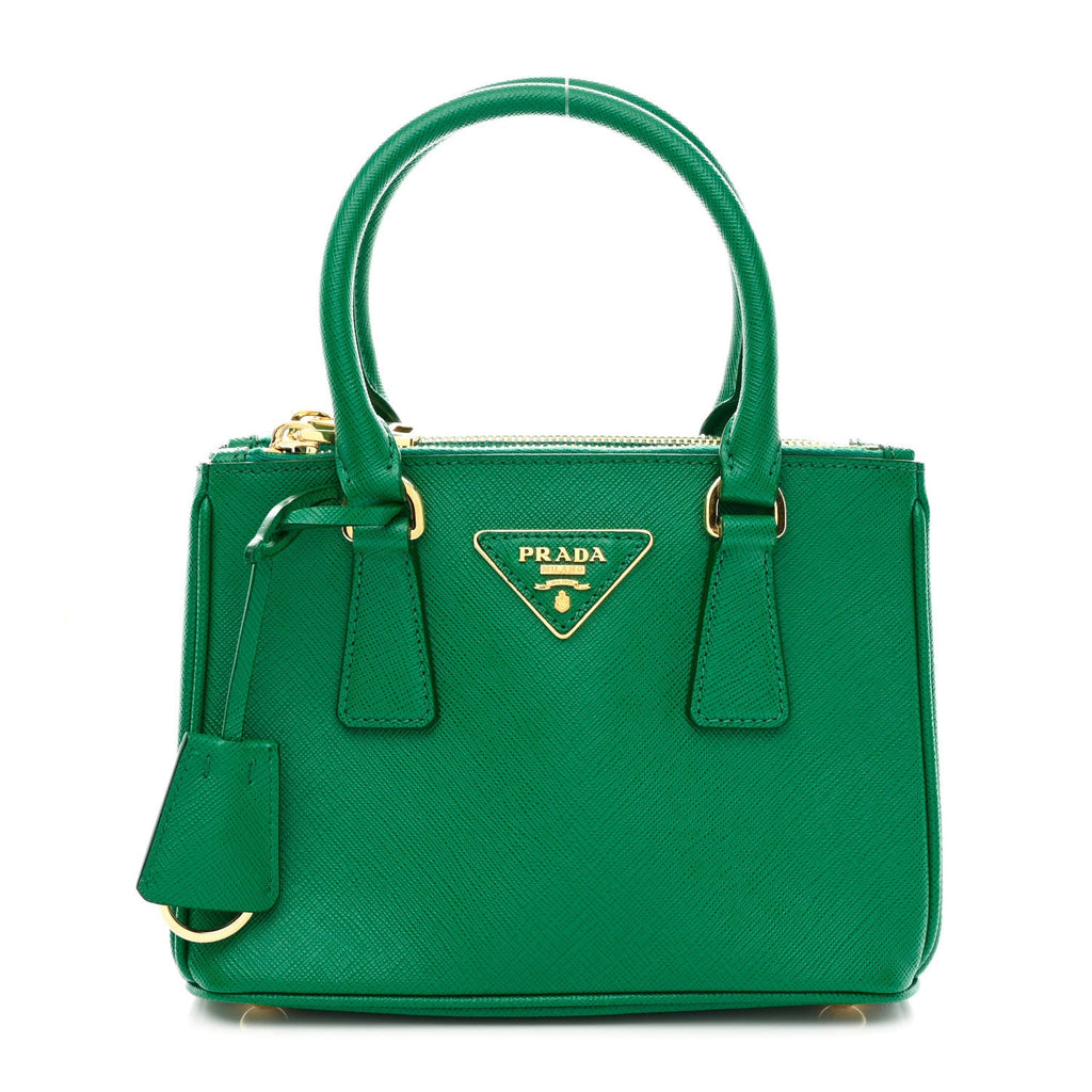 Saffiano Lux Mini Galleria Double Zip Tote Mango