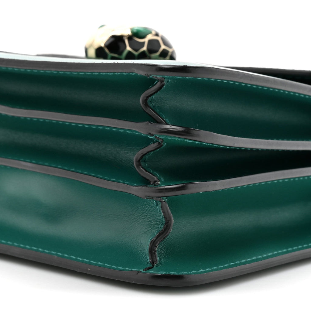 Calfskin Serpenti Forever Top Handle Emerald Green