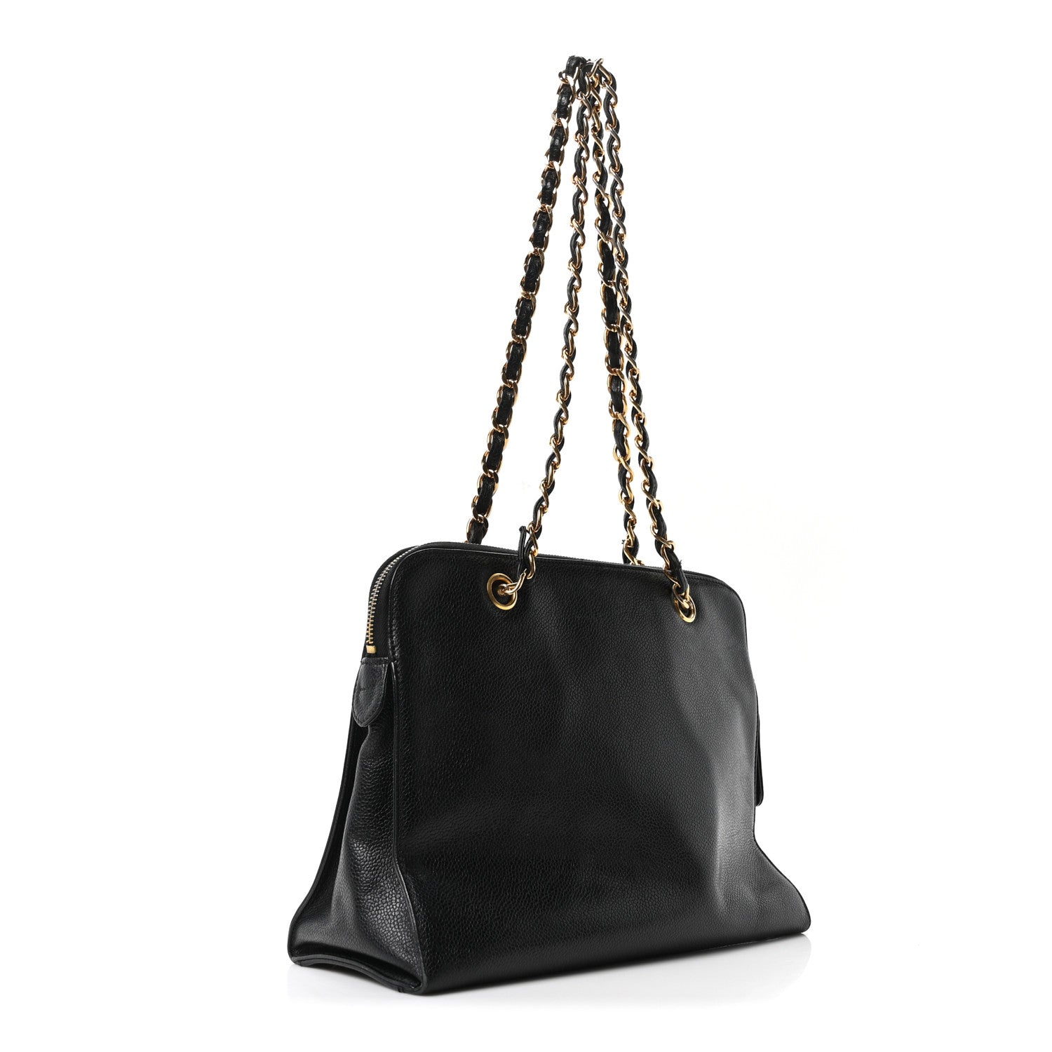 Caviar Flap Shoulder Bag Black